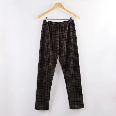 Solid Color Loose Cotton Linen Casual Pants Home Trousers Women′ S Wide Leg Pants with Pockets
