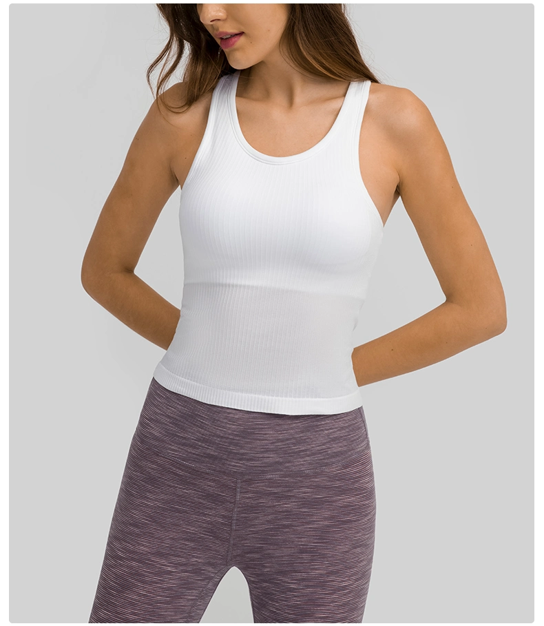Yoga Vest T-Shirt Woman Fitness Running Fashion Bandage Fast Dry Breathable Loose Sleeveless Blouse