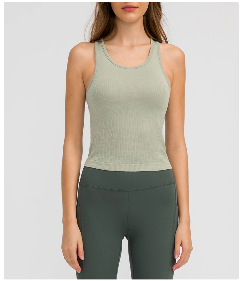 Yoga Vest T-Shirt Woman Fitness Running Fashion Bandage Fast Dry Breathable Loose Sleeveless Blouse