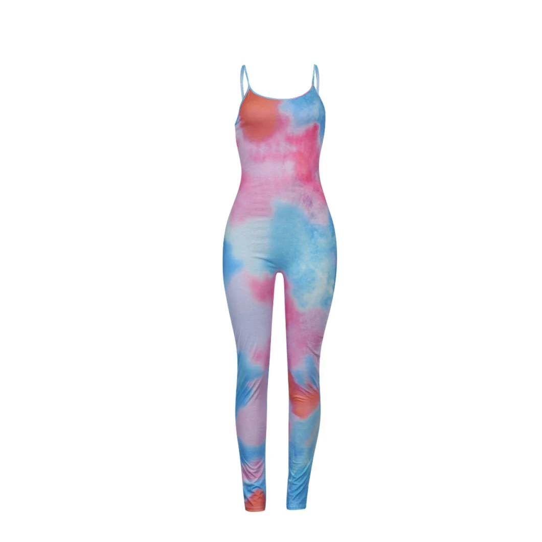 in Stock Women Sexy Tights Gradient Color Vest Jumpsuits