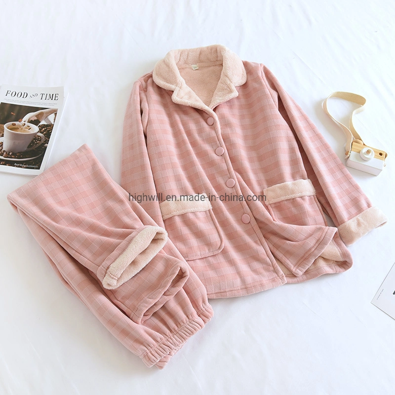 Knit Sherpa Flannel Home Textile Top and Pant Set for Women and Men Autumn Winter Wholesale Pajamas Pyjamas