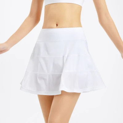 Sports Tennis Skirt Running Quick-Drying Fitness Shorts Women′s Outdoor Breathable Lulu Short Skirt Pleated Skirt